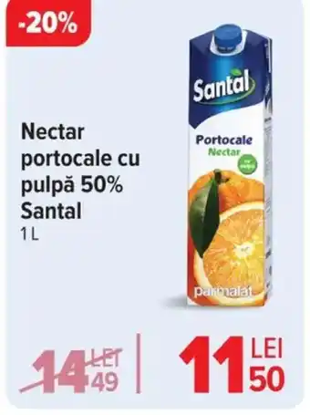 Carrefour Nectar portocale cu pulpă 50% Santal Ofertă