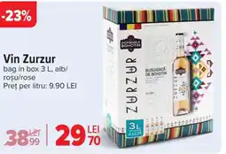 Carrefour Vin Zurzur bag in box, alb/ roşu/rose Ofertă