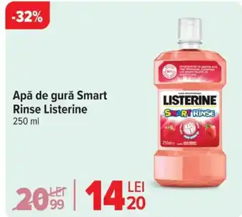 Carrefour Apă de gurǎ Smart Rinse Listerine Ofertă