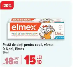 Carrefour Pastă de dinți pentru copii, vârsta 0-6 ani, Elmex Ofertă