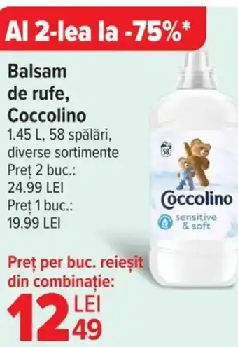 Carrefour Balsam de rufe, Coccolino Ofertă