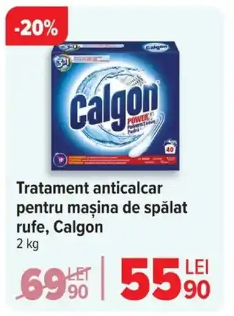 Carrefour Tratament anticalcar pentru maşina de spălat rufe, Calgon Ofertă