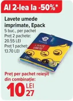 Carrefour Lavete umede imprimate, Epack Ofertă