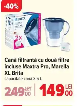 Carrefour Canǎ filtrantă cu două filtre incluse Maxtra Pro, Marella XL Brita Ofertă