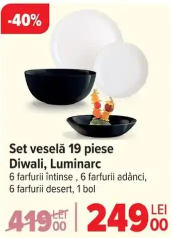 Carrefour Set veselǎ 19 piese Diwali, Luminarc Ofertă