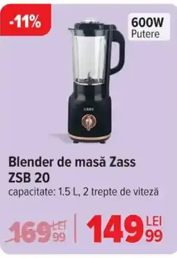 Carrefour Blender de masă Zass ZSB 20 Ofertă