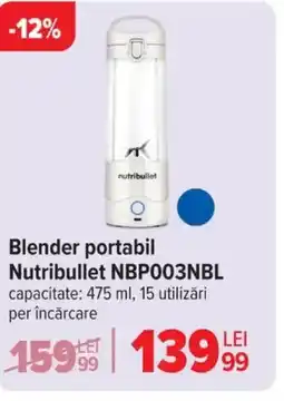 Carrefour Blender portabil Nutribullet NBP003NBL Ofertă