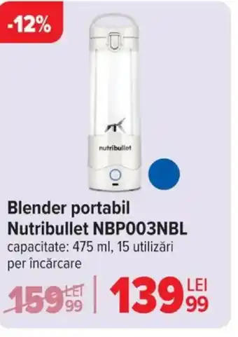 Carrefour Blender portabil Nutribullet NBP003NBL Ofertă