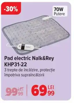 Carrefour Pad electric Nalk&Rey KHP31-22 Ofertă