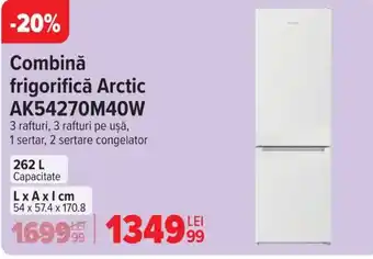 Carrefour Combinǎ frigorifică Arctic AK54270M40W Ofertă