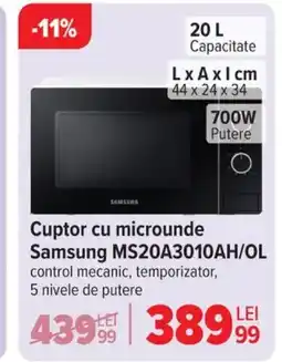 Carrefour Cuptor cu microunde Samsung MS20A3010AH/OL Ofertă