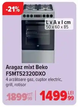 Carrefour Aragaz mixt Beko FSMT52320DXO Ofertă