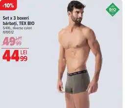 Carrefour Set x 3 boxeri bărbaţi, TEX BIO Ofertă