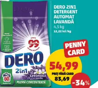 Penny Dero 2in1 detergent automat lavandă Ofertă