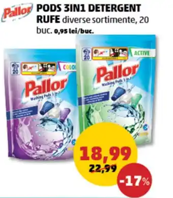 Penny Pods 3in1 detergent rufe Ofertă