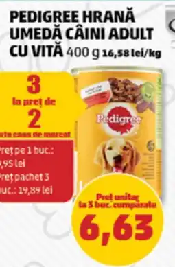 Penny Pedigree hrană umedă câini adult cu vită Ofertă