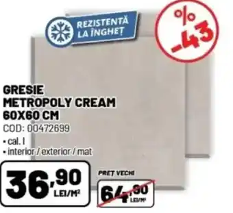 Ambient Gresie metropoly cream Ofertă