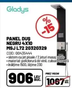 Ambient Panel duş negru 4x10 MSJL7 20320329 Ofertă