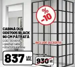 Ambient Cabina duş ODS7005 black patrata Ofertă