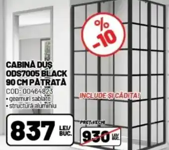 Ambient Cabina duş ODS7005 black patrata Ofertă