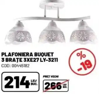 Ambient Plafoniera buquet 3 braţe 3xe27 ly-3211 Ofertă