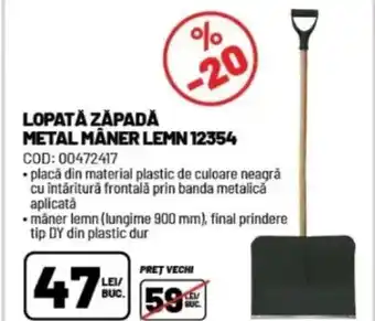 Ambient Lopata zăpadă metal mâner lemn 12354 Ofertă