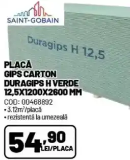 Ambient Placă gips carton duragips h verde Ofertă