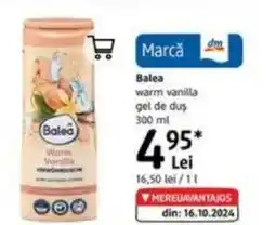 DM Balea warm vanilla gel de duş Ofertă