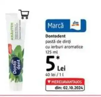 DM Dontodent pastă de dinți cu ierburi aromatice Ofertă