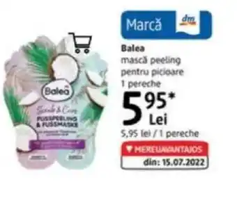 DM Balea mască peeling pentru picioare Ofertă