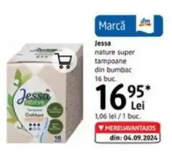 DM Jessa nature super tampoane din bumbac Ofertă