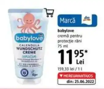 DM babylove cremă pentru protecţie răni Ofertă