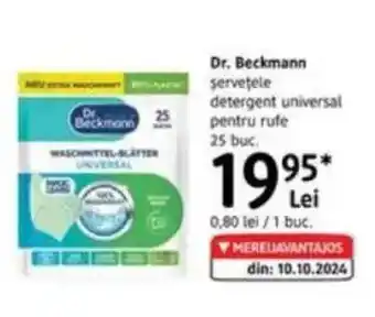 DM Dr. Beckmann şerveţele detergent universal pentru rufe Ofertă