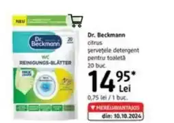 DM Dr. Beckmann citrus servetele detergent pentru toaletă Ofertă