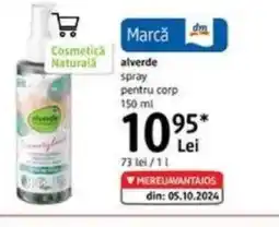 DM alverde spray pentru corp Ofertă