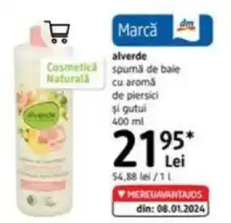 DM alverde spumă de baie cu aromā de piersici şi gutui Ofertă