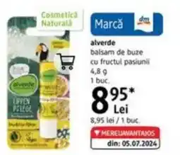 DM alverde balsam de buze cu fructul pasiunil Ofertă