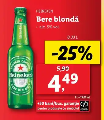 Lidl HEINEKEN Bere blondǎ Ofertă