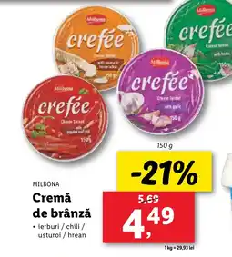 Lidl MILBONA Cremă de brânză Ofertă