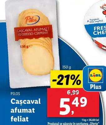 Lidl PILOS Cascaval afumat feliat Ofertă