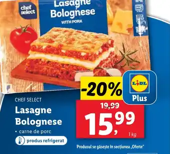 Lidl CHEF SELECT Lasagne Bolognese Ofertă