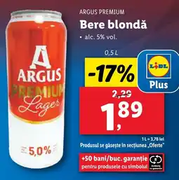 Lidl ARGUS PREMIUM Bere blondǎ Ofertă