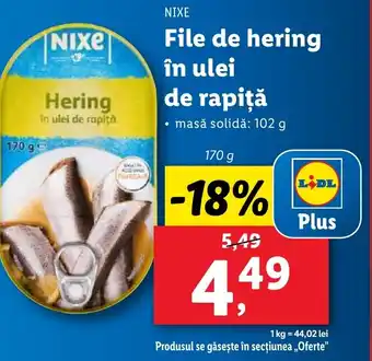 Lidl NIXE File de hering în ulei de rapiţă Ofertă