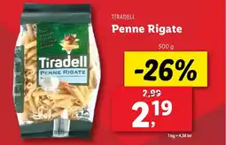 Lidl TIRADELL Penne Rigate Ofertă