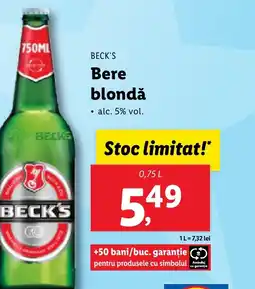 Lidl BECK'S Bere blondă Ofertă