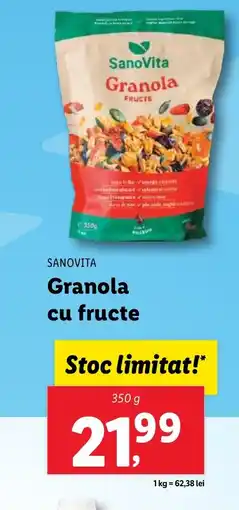 Lidl SANOVITA Granola cu fructe Ofertă