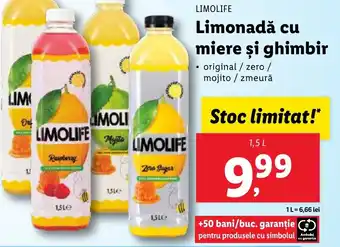 Lidl LIMOLIFE Limonadă cu miere și ghimbir Ofertă