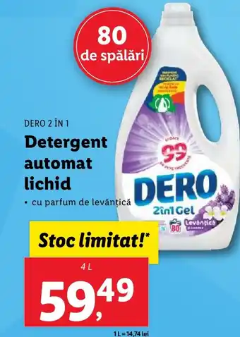 Lidl DERO 2 ÎN 1 Detergent automat lichid Ofertă