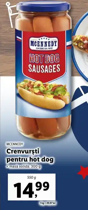 Lidl MCENNEDY Crenvursti pentru hot dog Ofertă