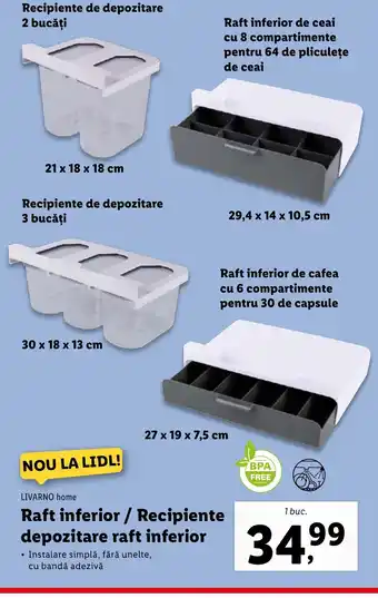 Lidl LIVARNO home Raft inferior / Recipiente depozitare raft inferior Ofertă